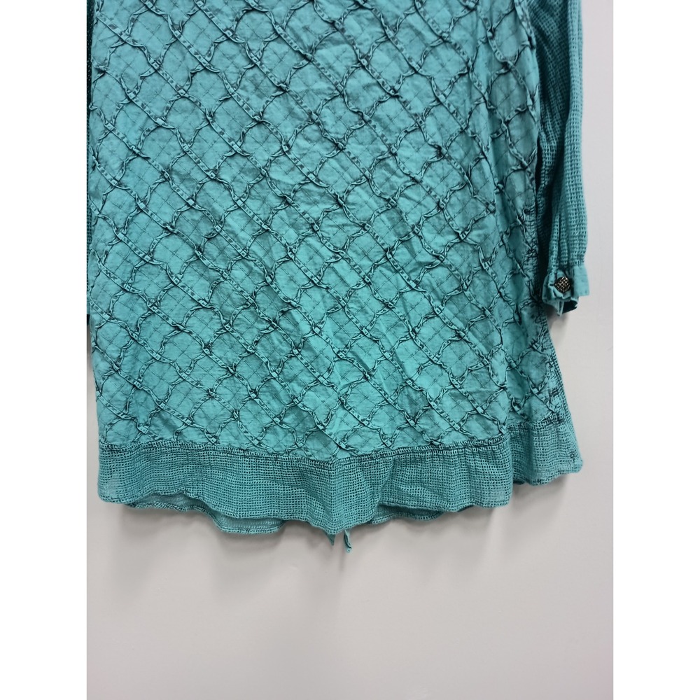 Parsley & Sage Wearable Art Tunic Top Womens XL Blue Embroidered Boho Textured - Picture 11 of 12